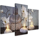 3 stykke lærredsprint, Buddha Orchid Flowers Nature