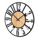 Horloge murale design Natural Contrast - Horloge avec finition bois et chiffres arabes Ø50 cm