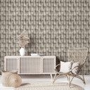 Ikke-vævet tapet i beige, grå gipslook illusion 3D-look striber moderne industrielt look 