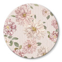 Glasbillede - Dahliaer Shabby Chic Pink - Bloomery Decor - Round