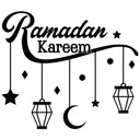 Sticker mural Lanternes d'étoile de lune de Ramadan Kareem