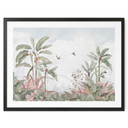 Plakat Tropikalna sielanka z kolibrem niebieski - Bloomery Decor
