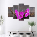 5 stykke lærredsprint Orchid Flower Zen Spa