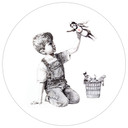 Naklejka na ścianę Banksy - Real Hero - okrągła