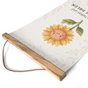 Stoffbild mit Sonnenblume - Selbstliebe-Spruch 'Ich kann helfen'