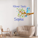 Wandtattoo + Name - Kleiner Spatz