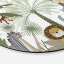 Vægcirkel Oliver Robins - Sweet Jungle Animals – print på aluminium (Alu-Dibond)