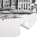 Fototapeta Amsterdam - Czarno-biały - Okrągły - Pokochaj swoje miasto - tapeta flizelinowa/tapeta fl