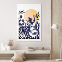 Akrylbillede Goed Blauw - Linoleumssnit Kran