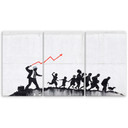 3 stykke lærredstryk, vægmaleri Banksy Graffiti