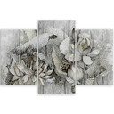 3 stykke lærredstryk, Saint Lotus-blomster