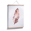 Plakat - Pióro origami - wygląd różowego złota