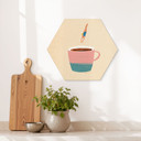 Hexagon Wanddecoratie Duik in de koffie - Rivers - Alu-Dibond