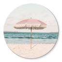Tableau sur verre rond Sisi & Seb - Parasol rose