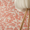 Papier peint intissé Lin Zen Branches beige rouge métallisé asiatique - orange arbres papier peint f