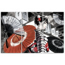 3-delt lærredsprint, Geisha med vifte