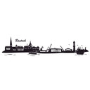 Wandtattoo Hansa Rostock Skyline mit Logo farbig