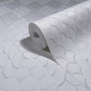 Tapeta z włókniny w kwiaty, geometryczny mat o wyglądzie 3D w kolorze białym 