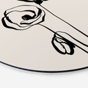 Billede Line Art To valmuer - Cats & Dotz - rund – print på aluminium (Alu-Dibond)