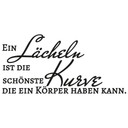 Wandtattoo Ein Lächeln ist die schönste Kurve... (2-farbig)