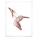 Plakat - Koliber origami - wygląd różowego złota