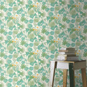 Papier peint intissé Rasch, papier peint à motifs Salsa turquoise pastel