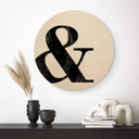 Obraz drewniany Ampersand z czarnego marmuru - okrągły