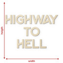 Litery drewniane Highway to Hell - Topola