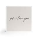 Billede af træ til at sætte op - Ps. Jeg elsker dig - 15x15 cm