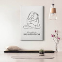 Leinwandbild Yoga - Königstaube - Line Art
