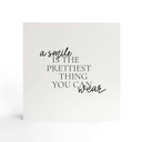 Billede af træ til at sætte op - Et smil er det smukkeste 02 - 15x15 cm