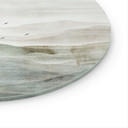 Glasschilderijen Mistig berglandschap aquarel - Ms Tiff - Rond