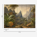 Jungle bjerge palmer beige grøn 371x280 cm Ikke-vævet tapet