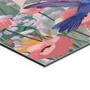 Billede To kolibrier på den farverige blomstereng - Goed Blauw – print på aluminium (Alu-Dibond)