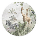 Wanddecoratie jungle dieren op een Afmeting - Ms Tiff - Alu-Dibond - Rond
