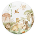Wandbild Kleine Dinos auf großer Entdeckungsreise - Oliver Robins - Alu-Dibond Rund