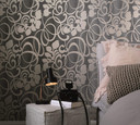 Vliestapete Ornamental Klassisch in Grau , Lounge