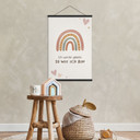 Stoffbild mit Boho-Regenbogen - Glaubenssatz 'Ich werde geliebt' für Kinder