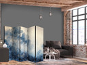 Paravent, Raumteiler freistehend, Trennwand - Fairy Blue Forest Landscape
