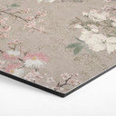 Sekskantet Billede af kraner i kirsebærblomst Rush Beige - Bloomery Decor - Aluminium Dibond
