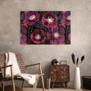 Glasbillede - Blomsterpragt i lilla toner - Anis illustration