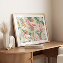 Plakat flaming i tropikalne liście - Bloomery Decor