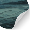 Wallsticker Roerich Hills - Blå Bjerglandskab - Sir Edward x Grigory Gladarev - Rund