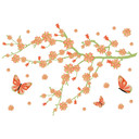 Sticker mural Fleurs de printemps avec des papillons