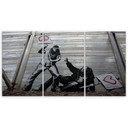 3 stykke lærredstryk, Banksy lærredstryk Street Art