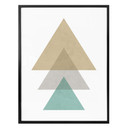 Plakat Nouveauprints - Trójkąty aqua