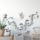Sticker mural - Vrille de fleurs 7 (bicolore)