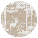 Wandtattoo Herbstlicher Wald mit Hirschen und Füchsen - Braun - Kikki Belle - Rund