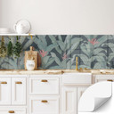 Samoprzylepny panel ścienny do kuchni Urban Jungle Tropical Leaves Green - Bloomery Decor