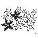 Muursticker Bloemenrank 6 als hart (2-kleurig)